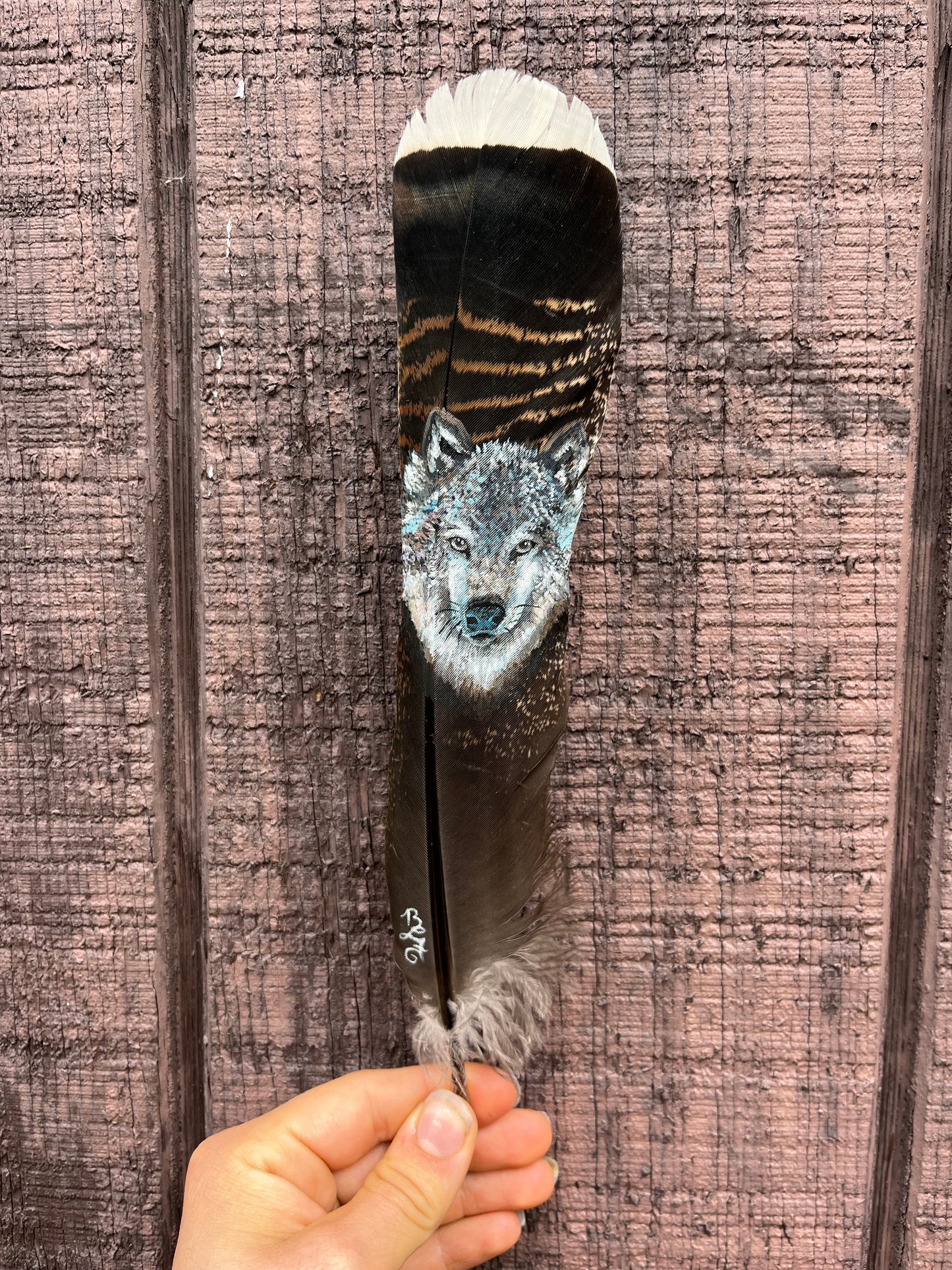 Custom Painted Turkey Feather