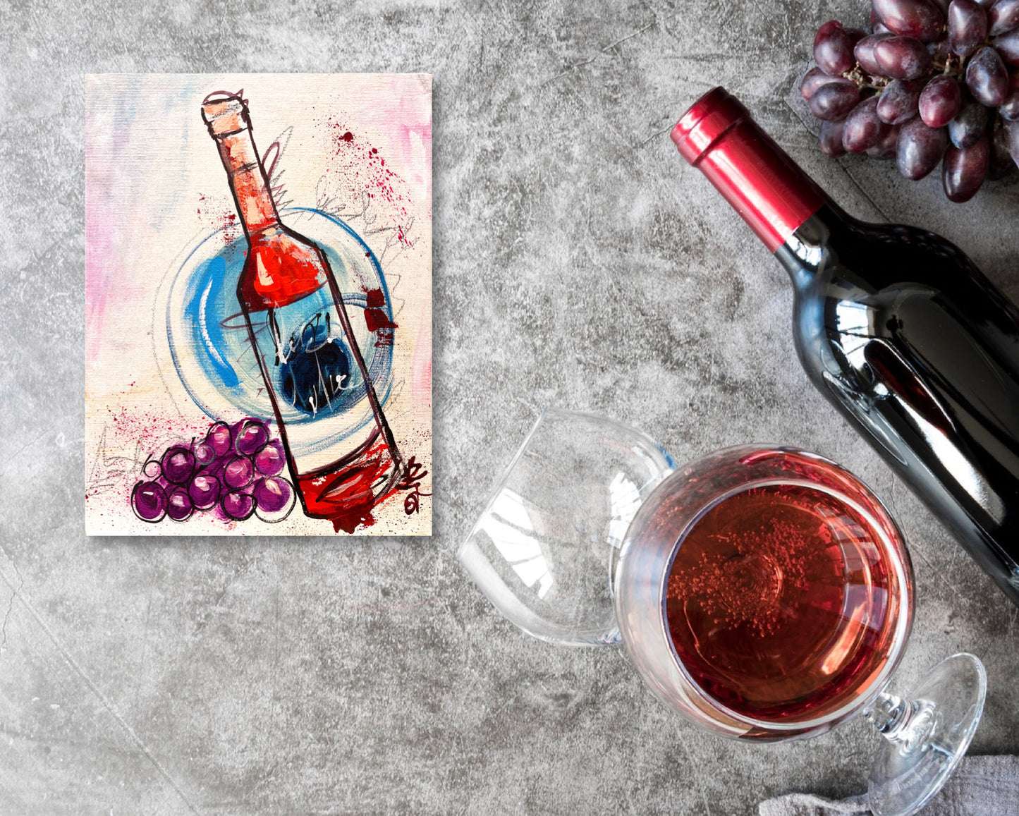 10 Minute Speed Painting of Wine Bottle